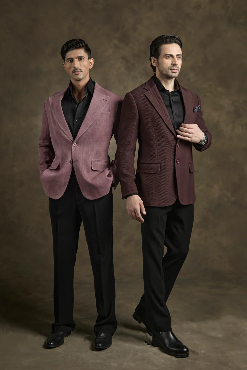 PURE | Weinroter Blazer mit Struktur