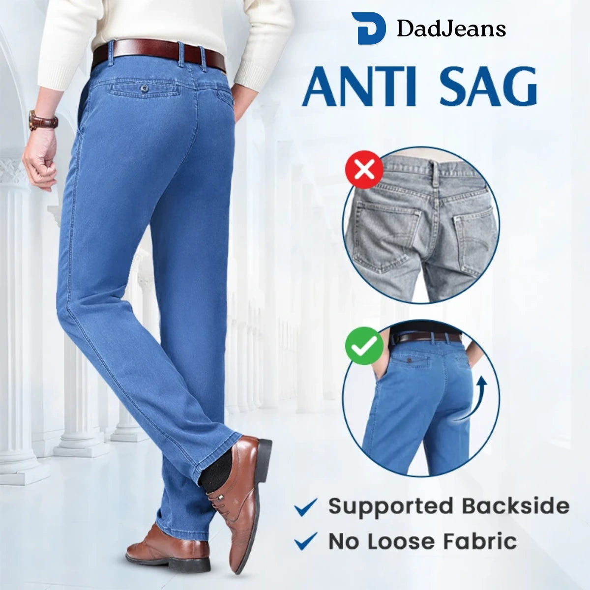 PURE | Dad Jeans – Klassischer Straight Fit Stretch-Denim