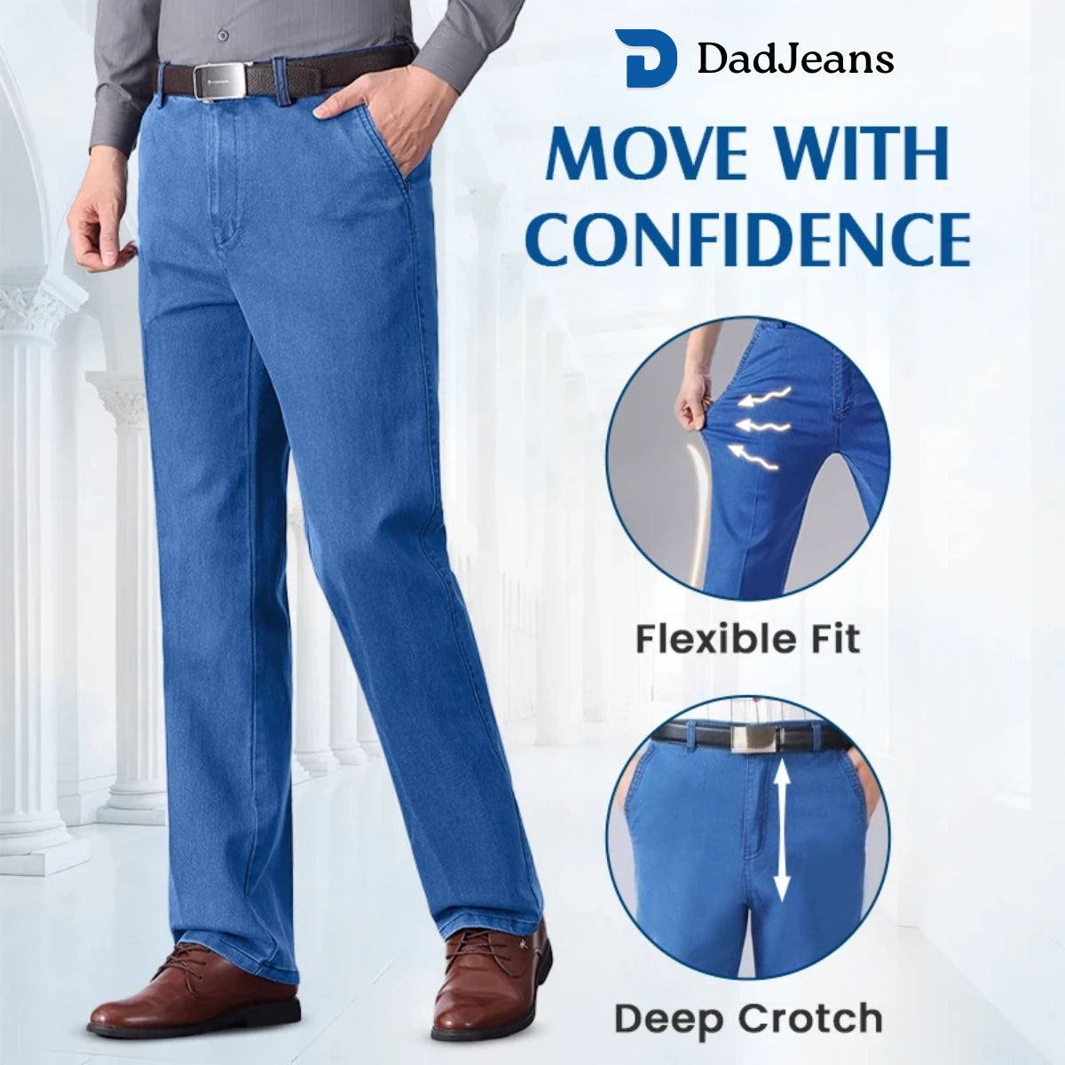 PURE | Dad Jeans – Klassischer Straight Fit Stretch-Denim