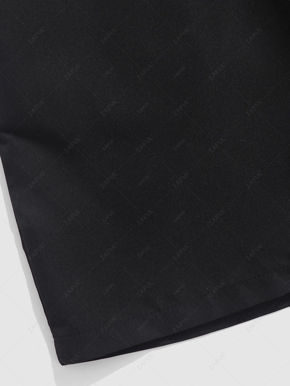 Men\'s Half Buttoned Casual Vertical Striped Office Pullover Shirt and Basic Casual Shorts Set BLUE WHITE - PURECLO