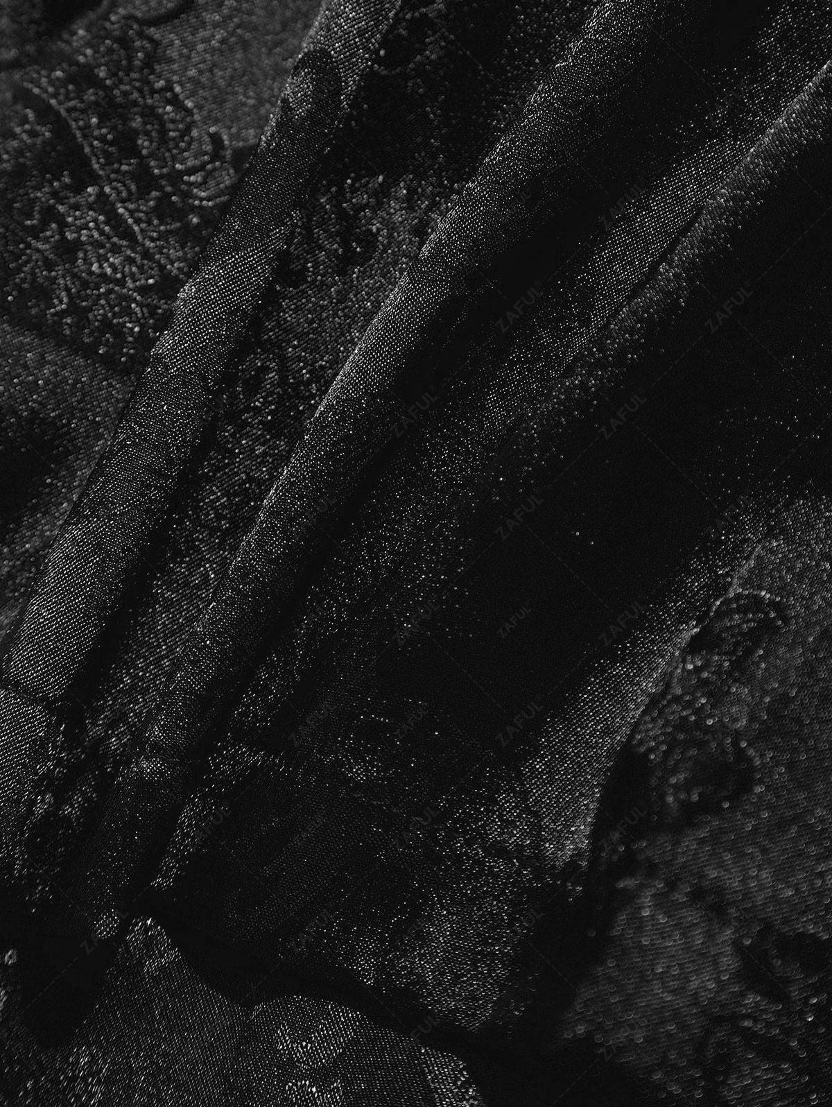 Men\'s Button Up Short Sleeves Paisley Jacquard Silky Satin Shirt and Drawstring Pockets Casual Shorts Set DEEP GREEN BLACK - PURECLO