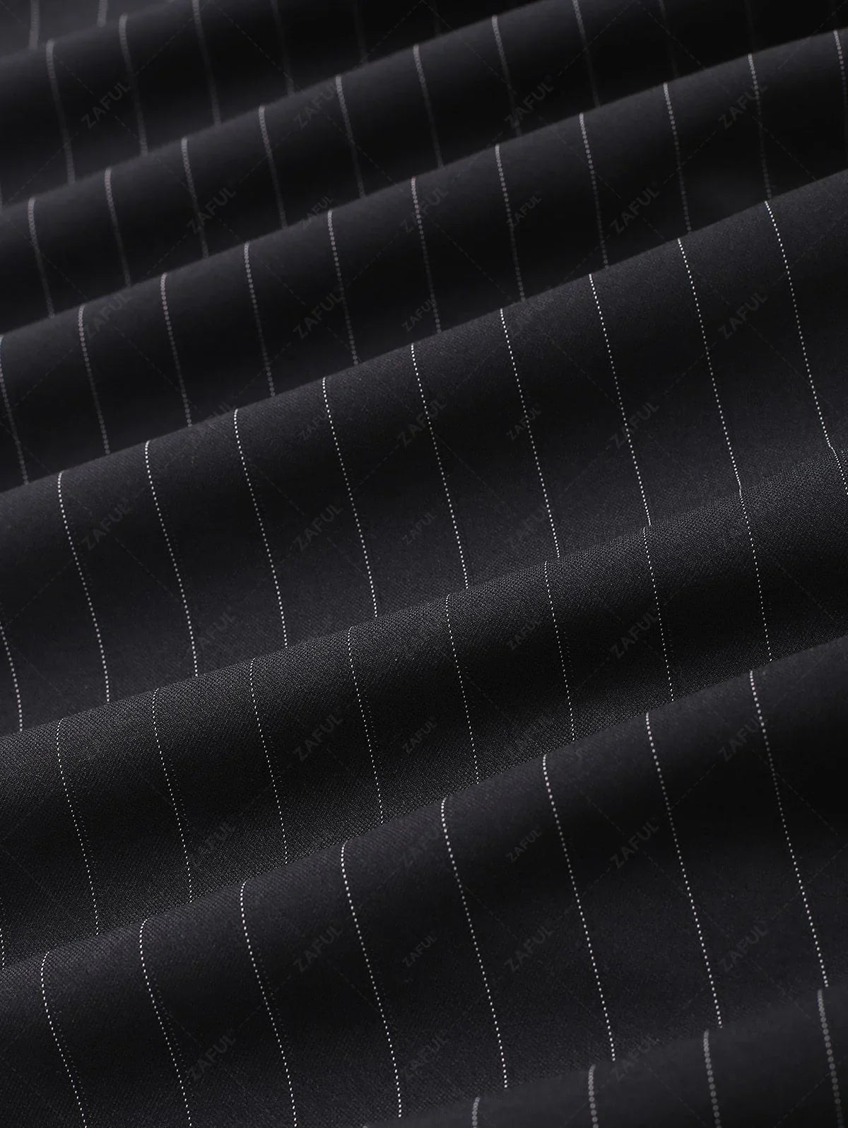 Men\'s Casual Pinstripe Pocket Design Camp Collar Button Up Short Sleeves Shirt And Drawstring Straight Leg Pants Set BLACK - PURECLO