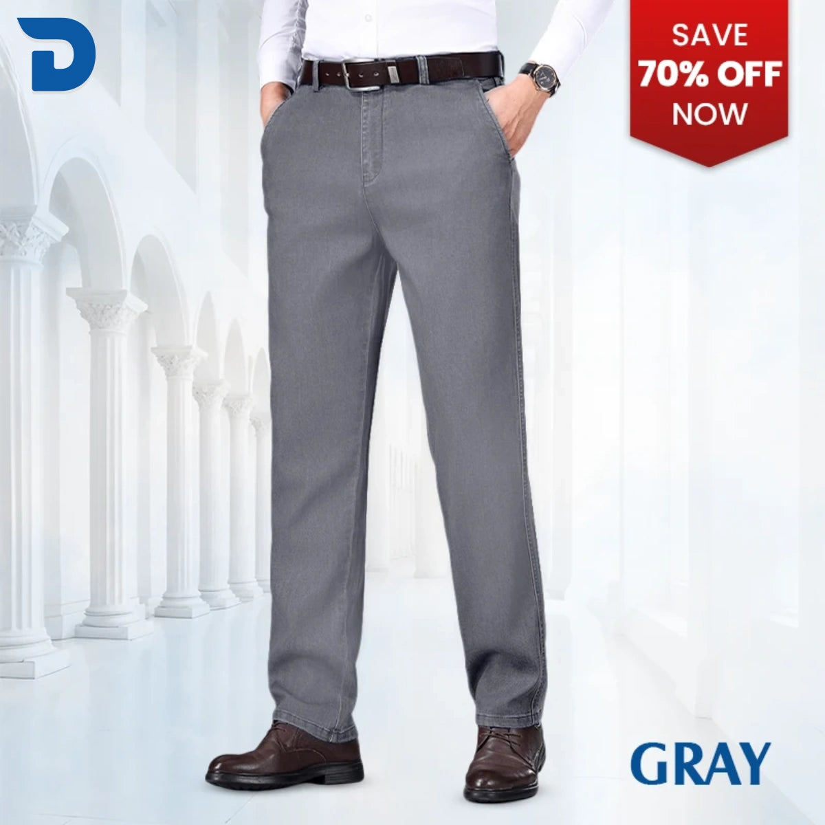 PURE | Dad Jeans – Klassischer Straight Fit Stretch-Denim