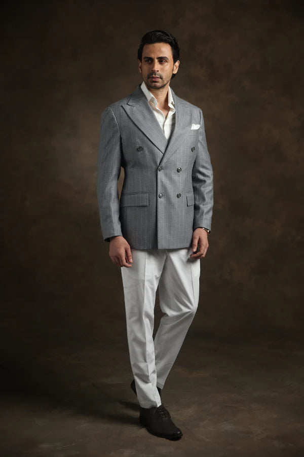 PURE | Argento Klassischer zweireihiger Blazer
