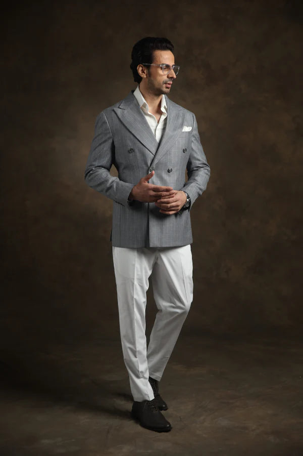 PURE | Argento Klassischer zweireihiger Blazer