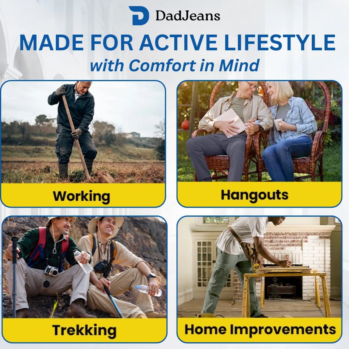 PURE | Dad Jeans – Klassischer Straight Fit Stretch-Denim