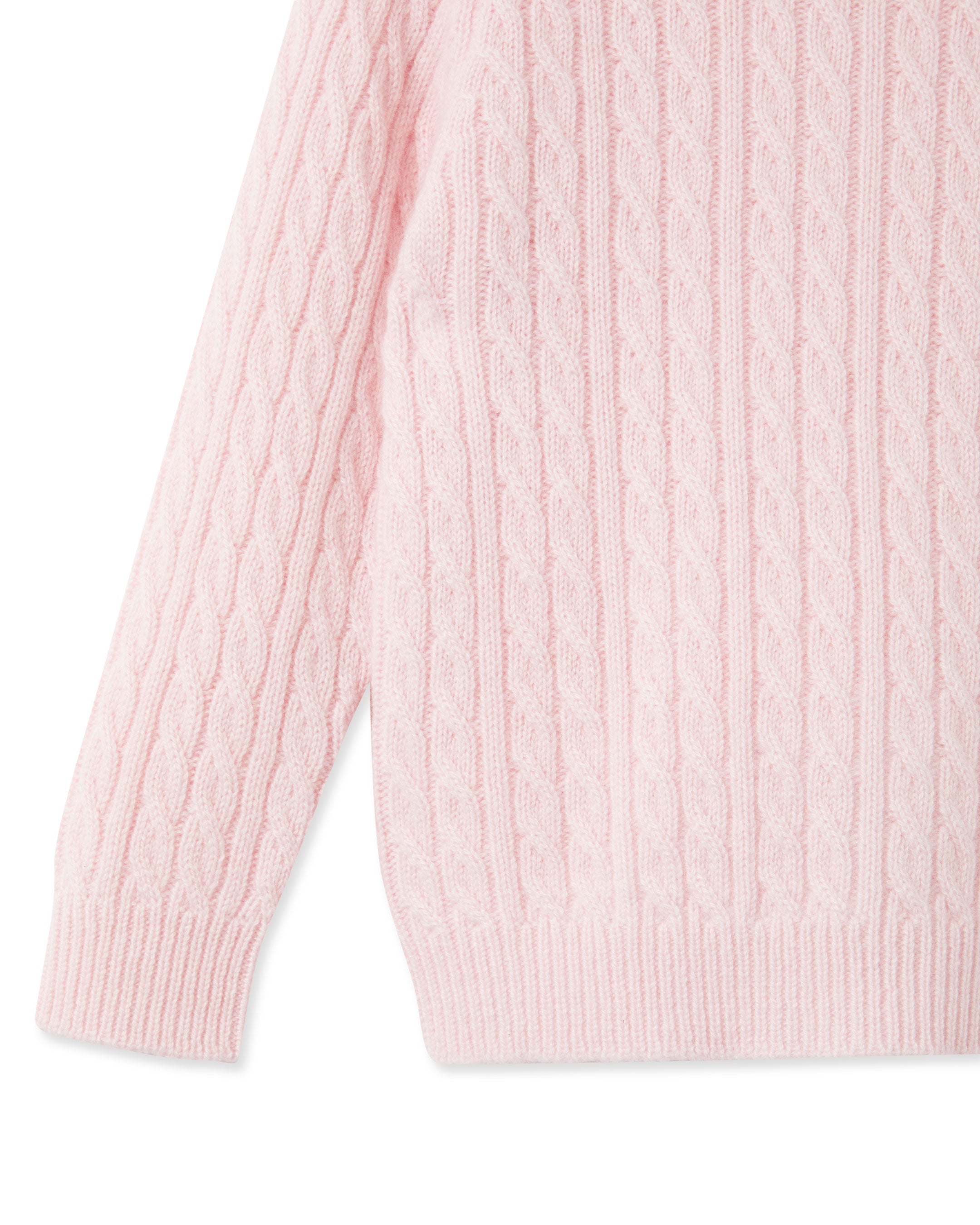 N.Peal Cable Cashmere Jumper Pale Pink