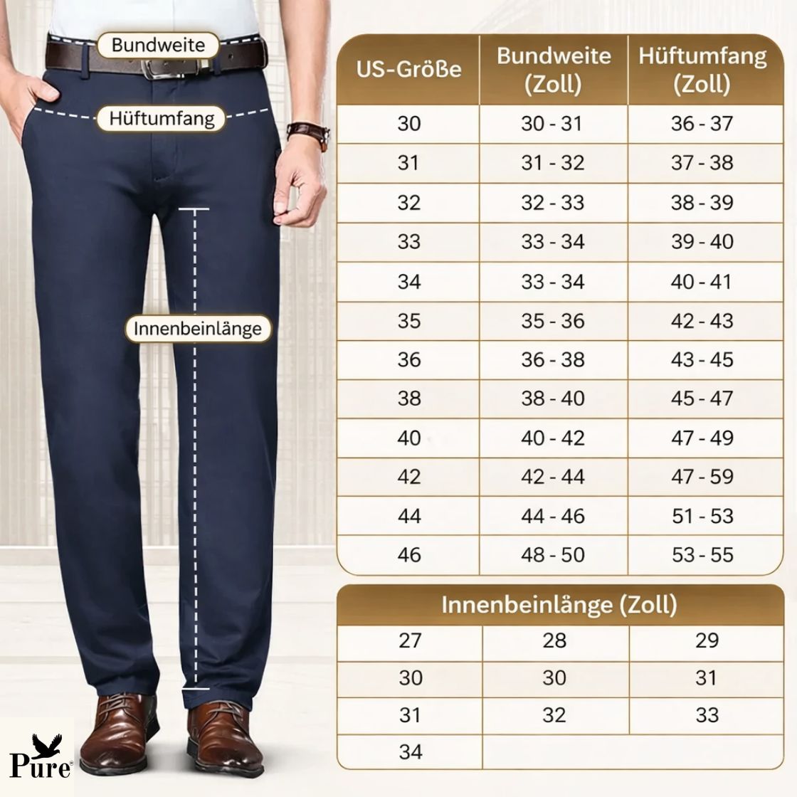 Pure TimelessFlex – Klassische Straight-Fit-Hose mit 4-Wege-Stretch