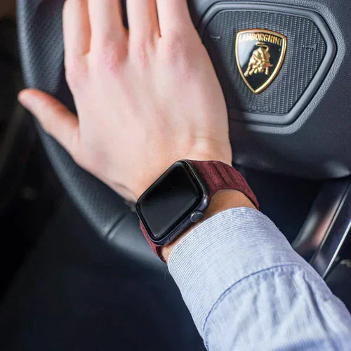 Alcantara-Armband Sport – Apple Watch – Weinrot