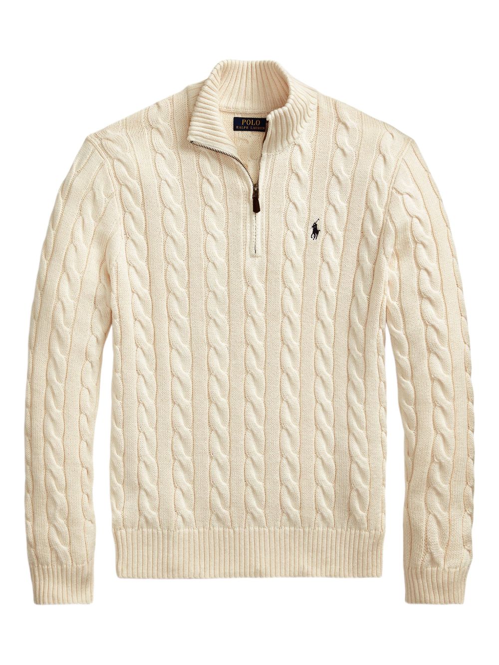 PureClo™ Cable-Knit Cotton Quarter-Zip Jumper – premium cotton sweater with cable texture and quarter-zip collar, designed for timeless Old Money elegance.