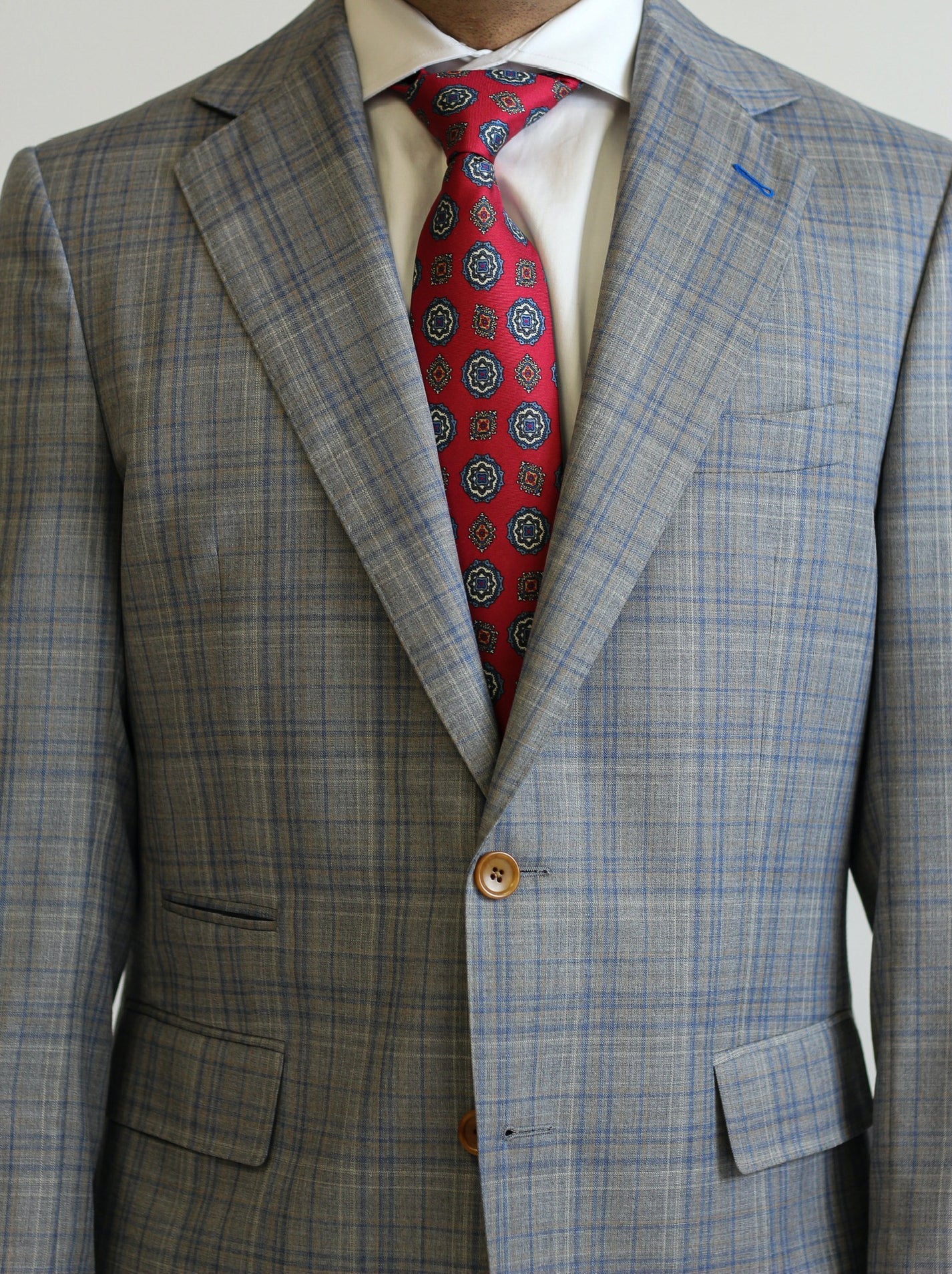 PURE | Signature Glen Plaid Anzug – Grau