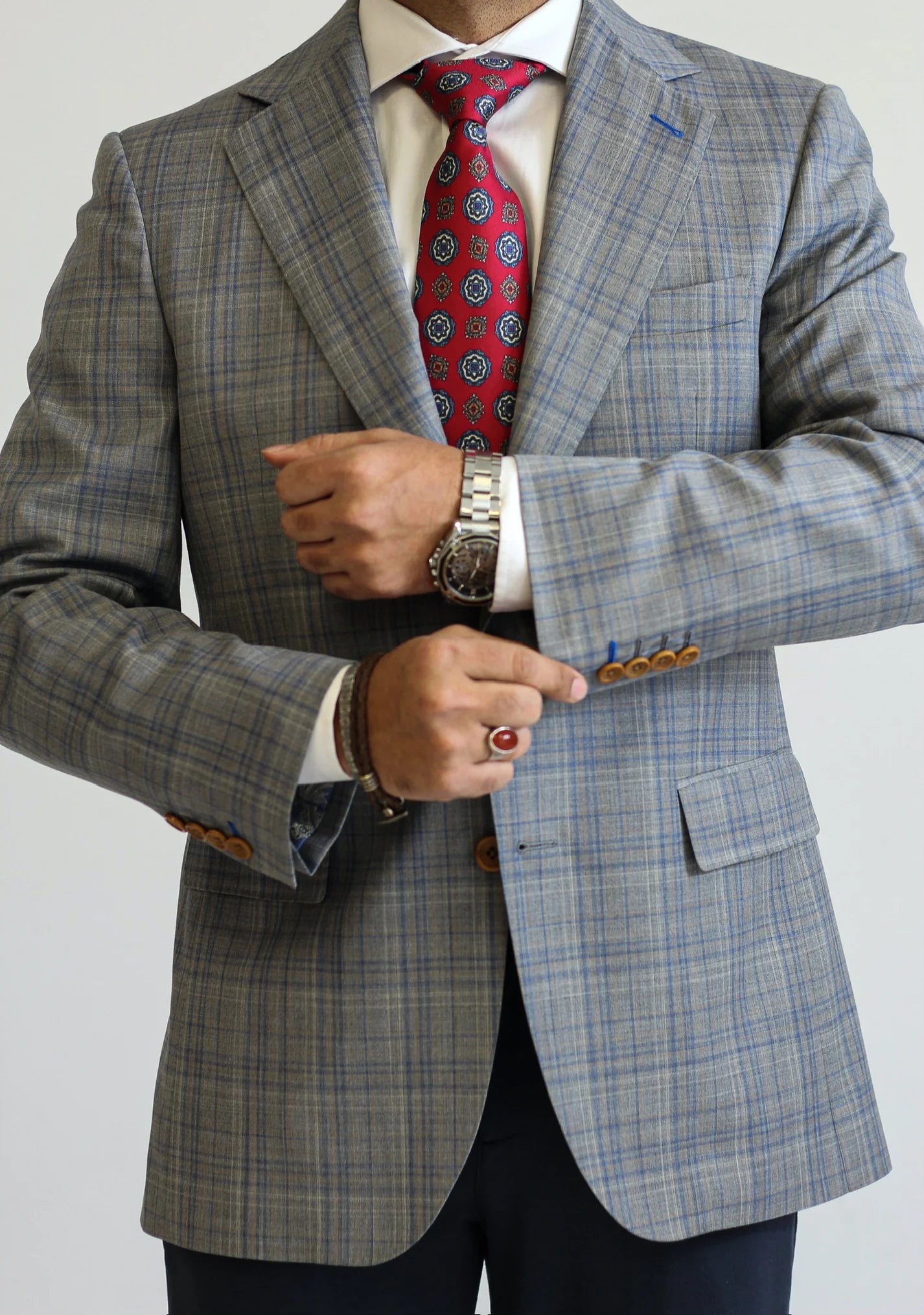 PURE | Signature Glen Plaid Anzug – Grau