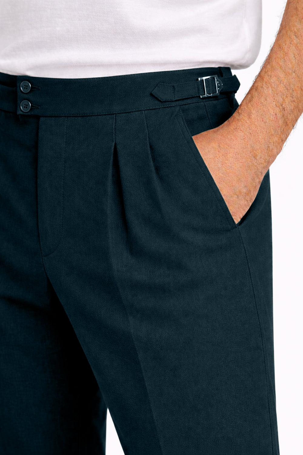 IVAR® Charcoal Green Pleated Gurkha Pants