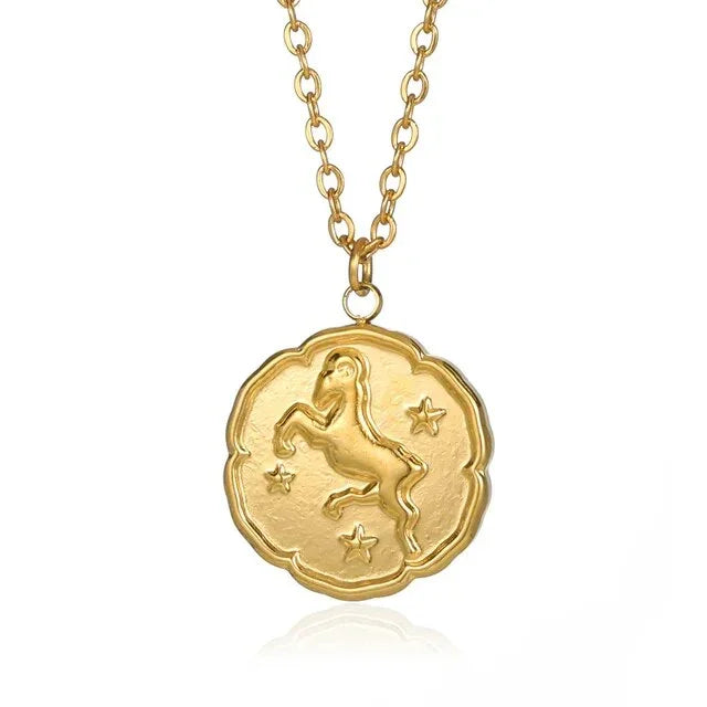 NOBA - Zodiac Sign Necklace - Gold - PURECLO
