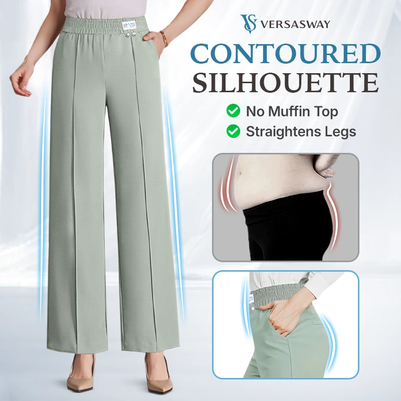 Pure&Clo – Ultraweiche, bequeme High-Rise-Hose mit elastischem Bund
