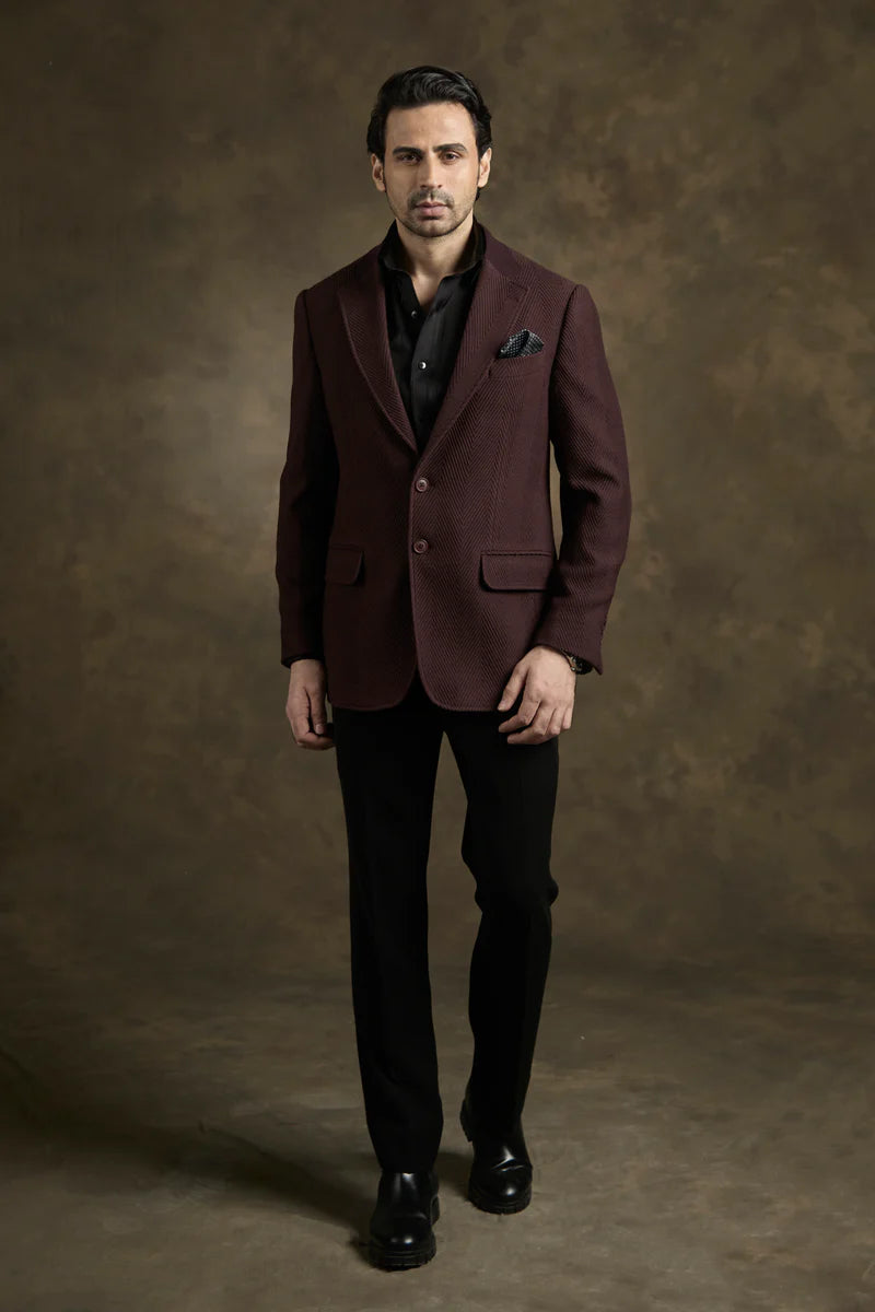 PURE | Weinroter Blazer mit Struktur