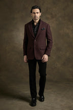 PURE | Weinroter Blazer mit Struktur