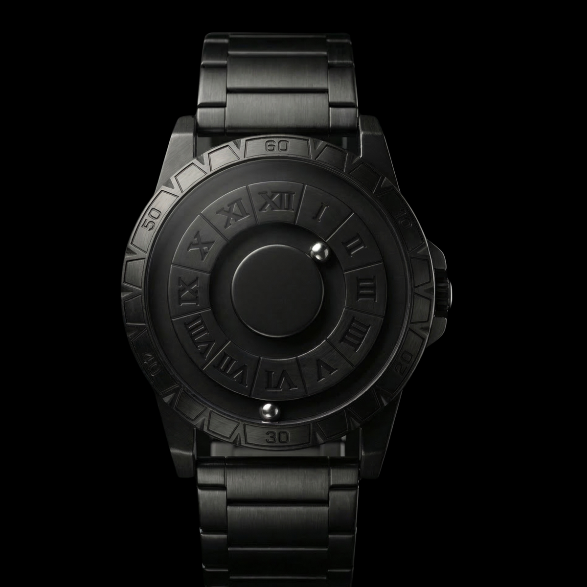 Magneto Metal Roman Black Watch classic