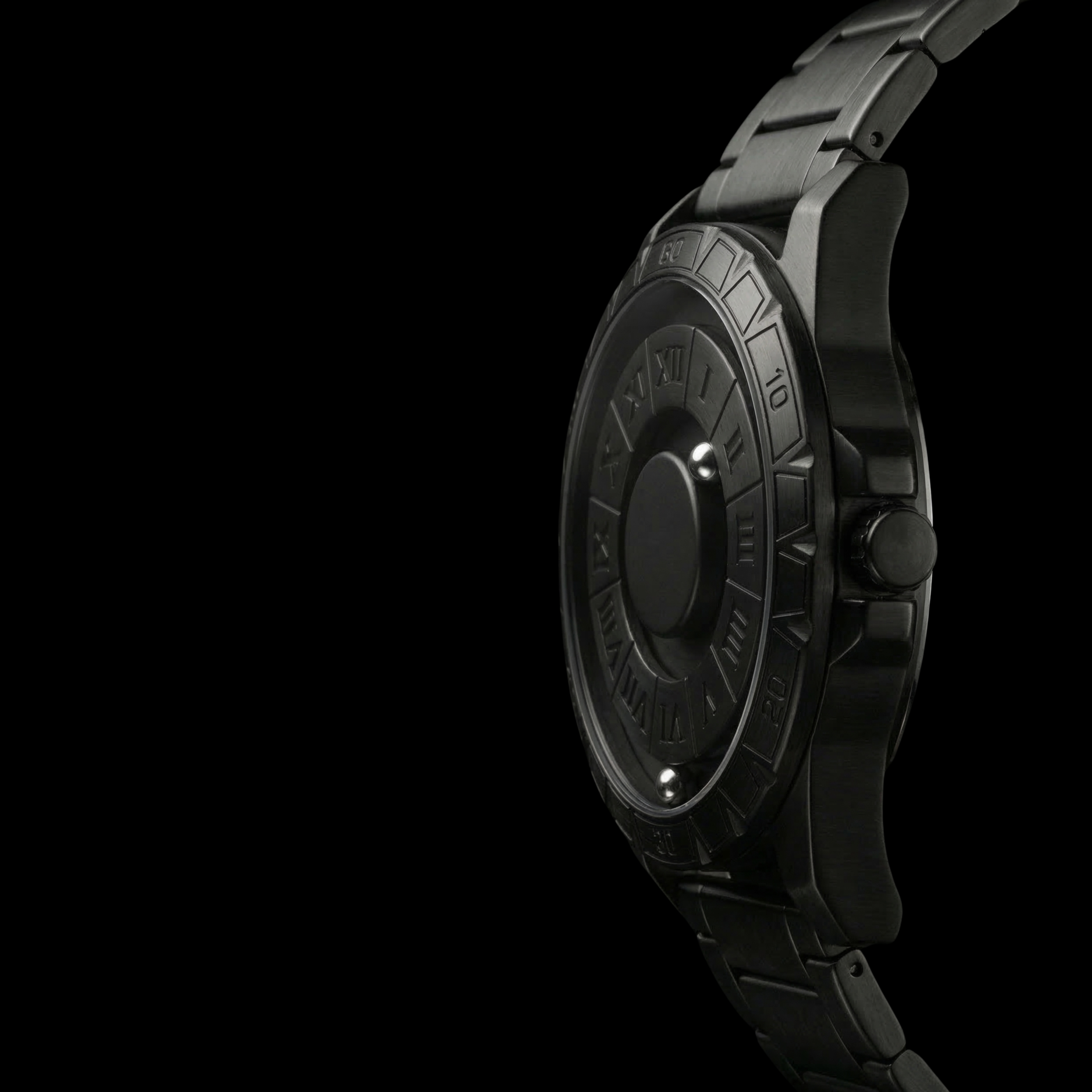 Magneto Metal Roman Black Watch classic