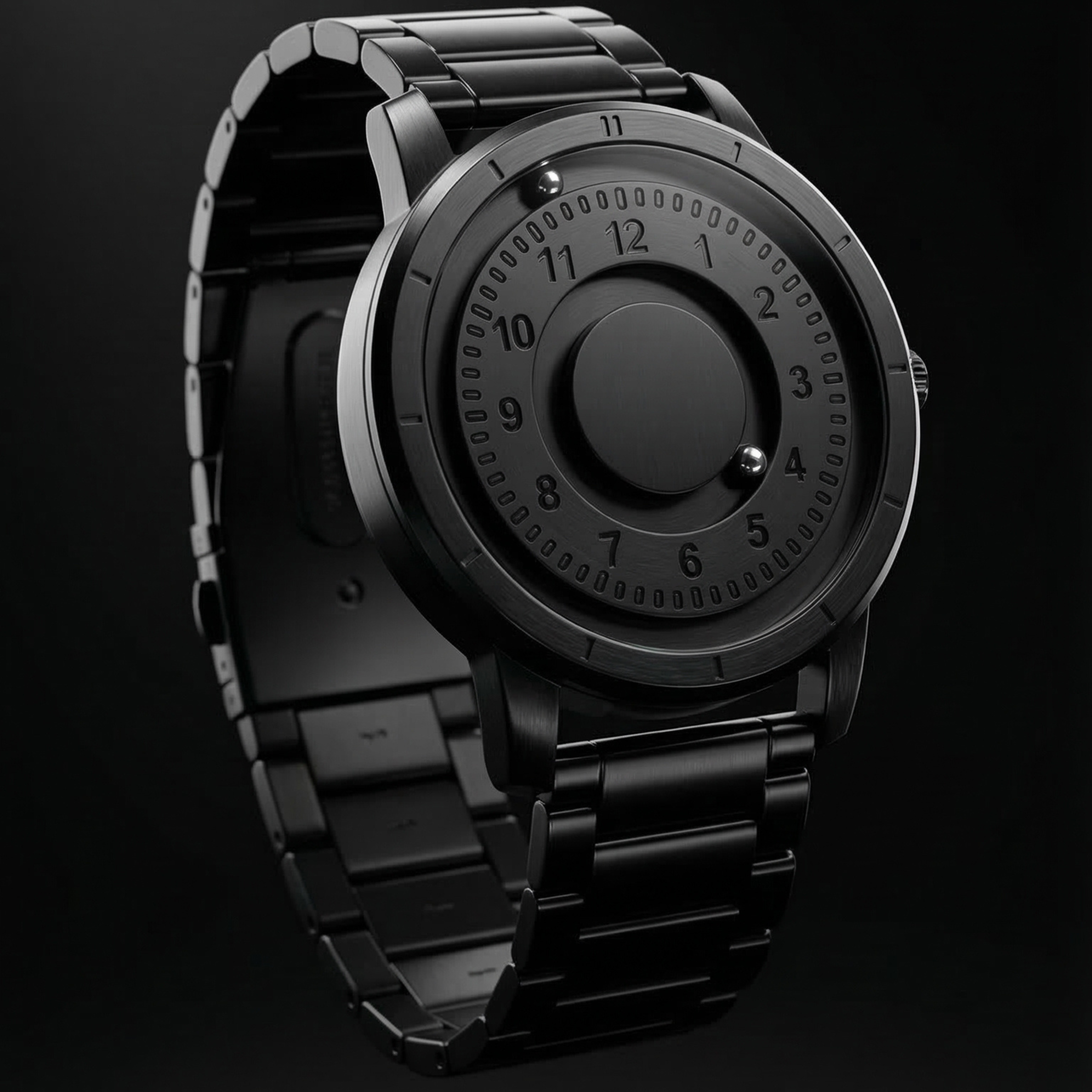 Magneto Metal Natural Number Black Watch Classic