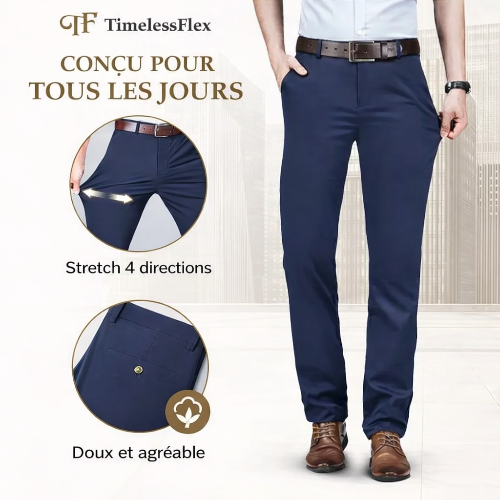 Pure TimelessFlex – Klassische Straight-Fit-Hose mit 4-Wege-Stretch 