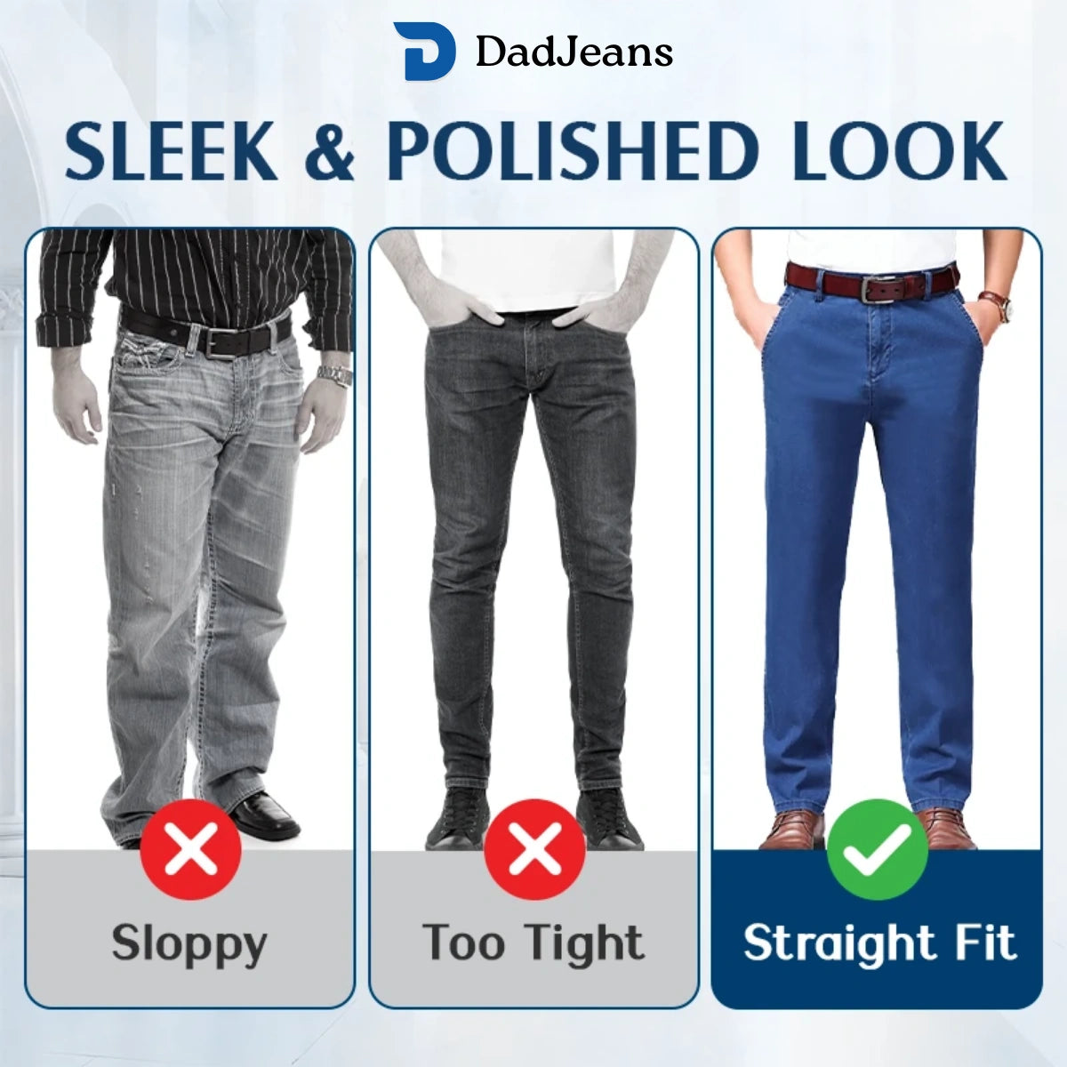 PURE | Dad Jeans – Klassischer Straight Fit Stretch-Denim