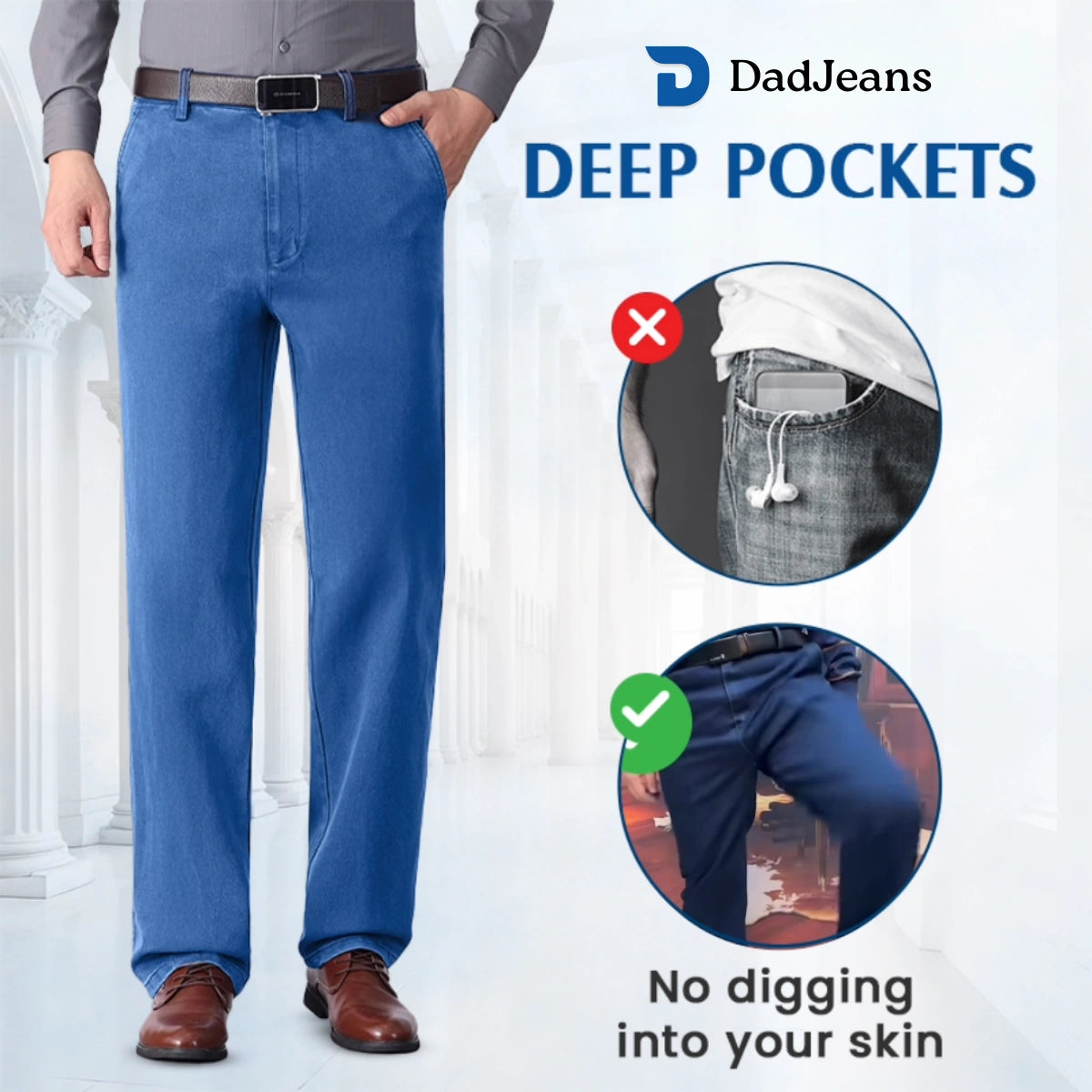 PURE | Dad Jeans – Klassischer Straight Fit Stretch-Denim