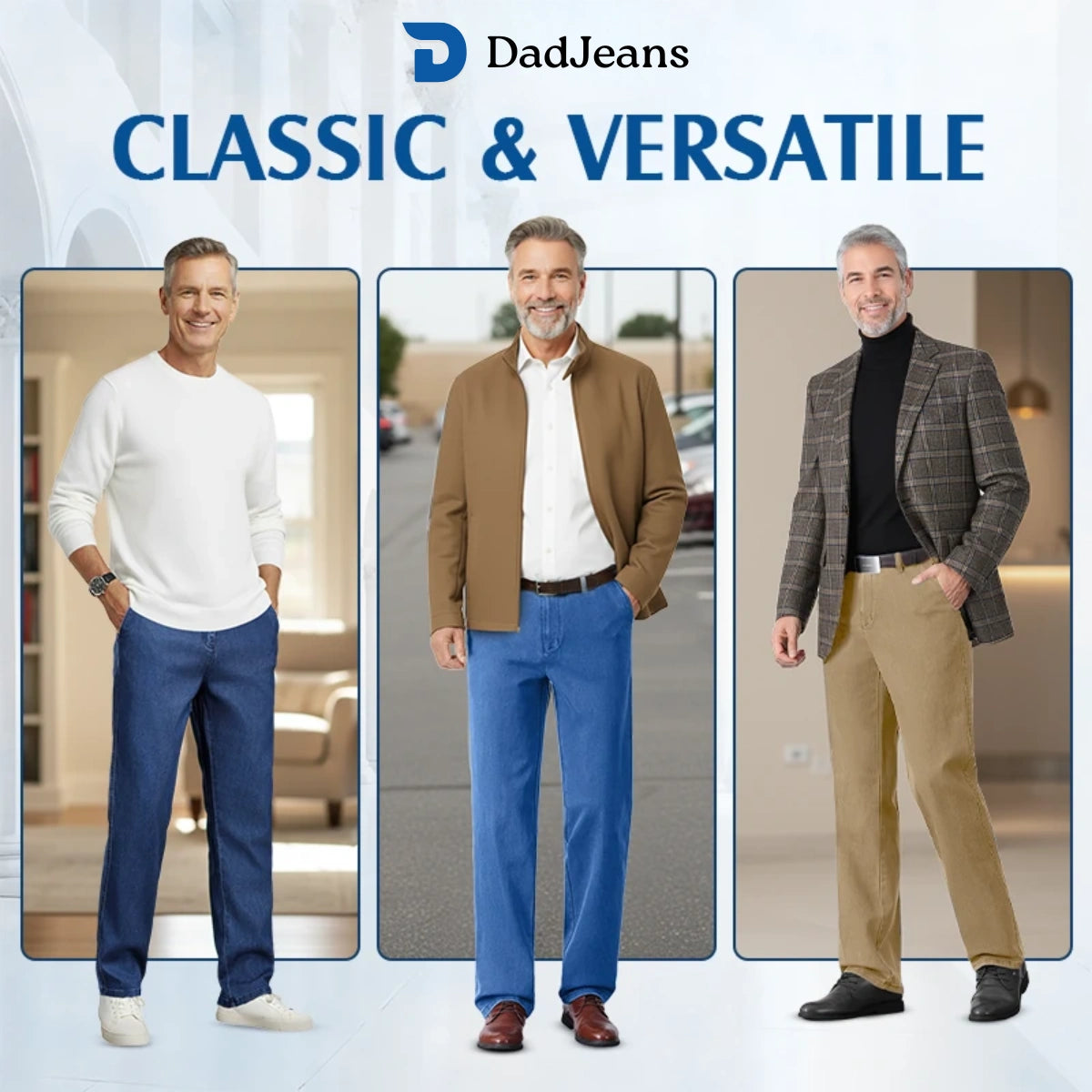 PURE | Dad Jeans – Klassischer Straight Fit Stretch-Denim