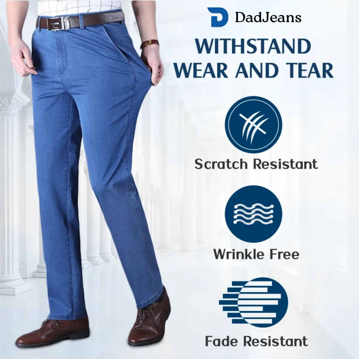 PURE | Dad Jeans – Klassischer Straight Fit Stretch-Denim