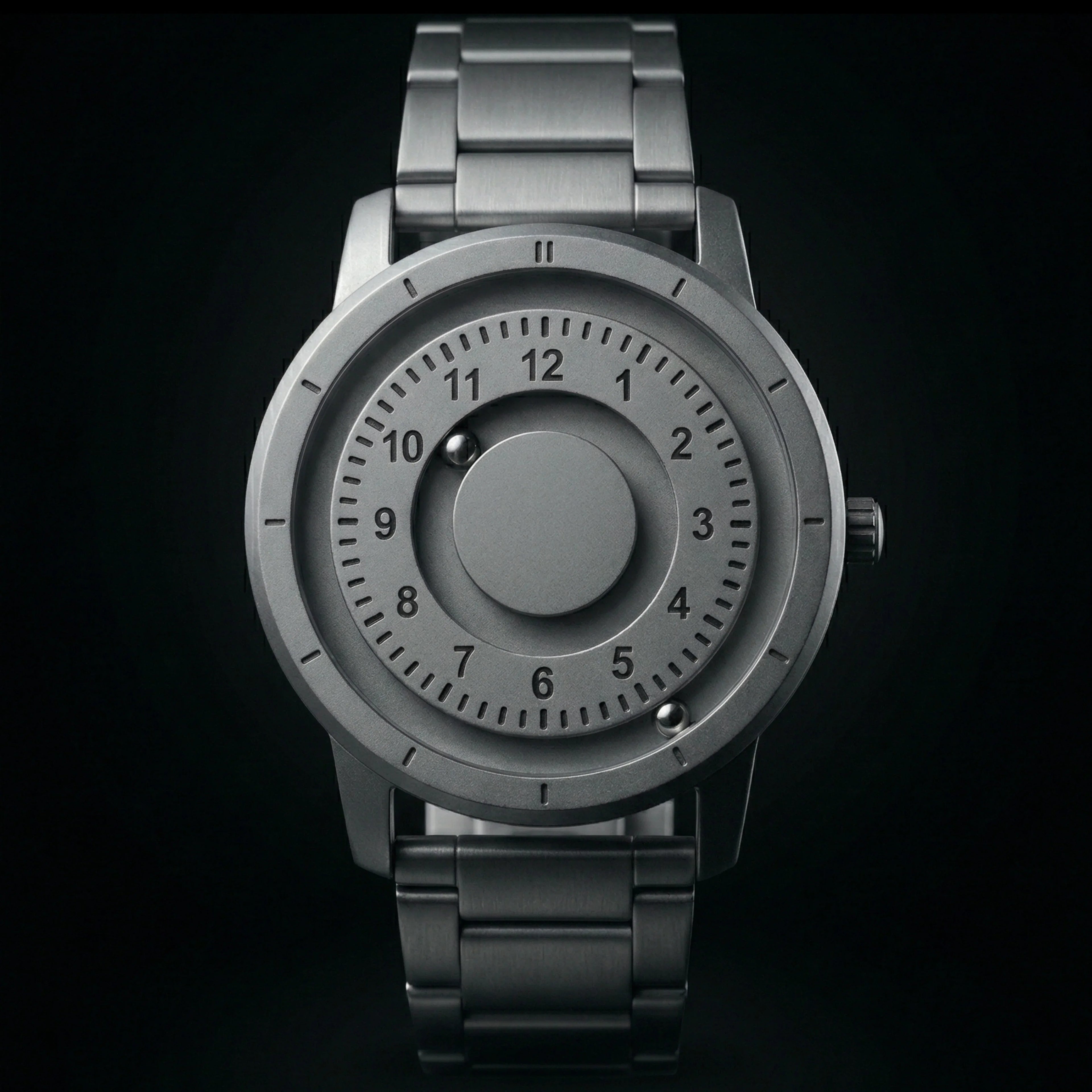 Magneto Metal Natural Number Silver Watch Classic