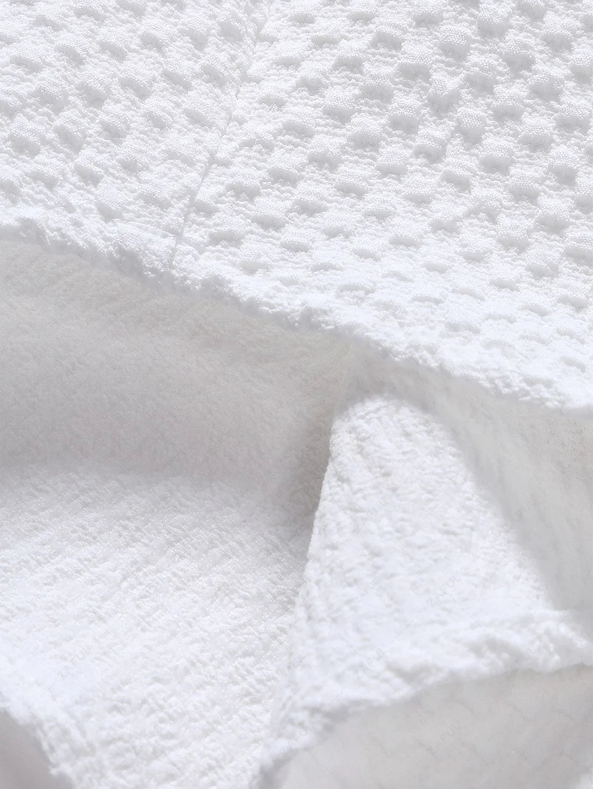 Men\'s Matching Two Piece Co Ord Solid Color Textured Button Up Short Sleeves Shirt and Drawstring Casual Shorts Set LIGHT BLUE WHITE - PURECLO