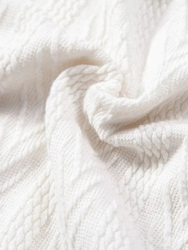 Men\'s Solid Color Jacquard Textured Polo Collar Half Buttoned Short Sleeves T-shirt and Cotton and Linen Straight Leg Pants Set BLACK COFFEE - PURECLO