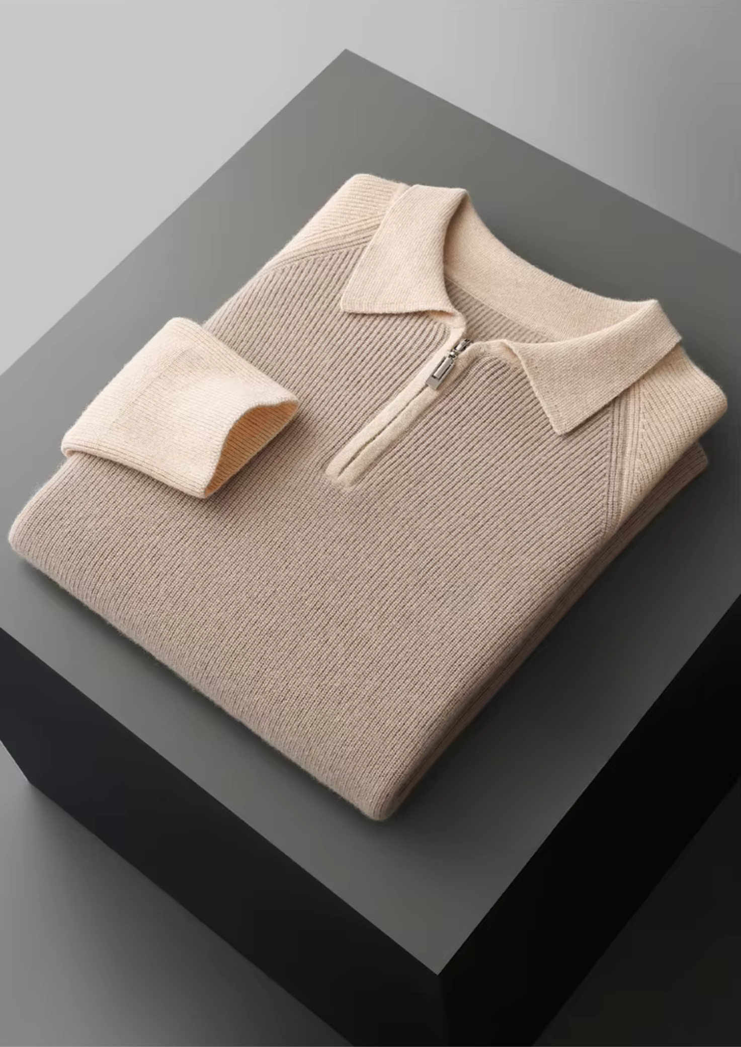 NOBA TWO TONE ZIPPER SWEATER POLO