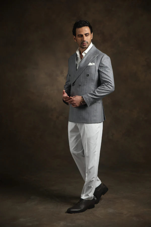 PURE | Argento Klassischer zweireihiger Blazer 