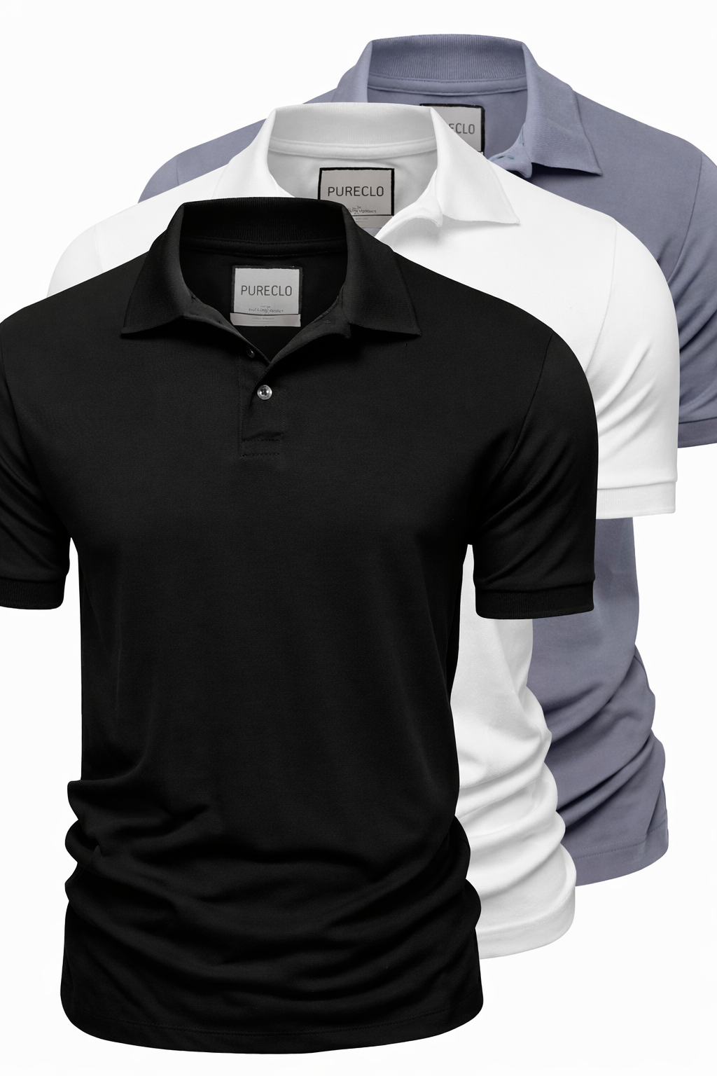 PURE – 3er-Pack Poloshirts aus Pima-Baumwoll-Piqué 