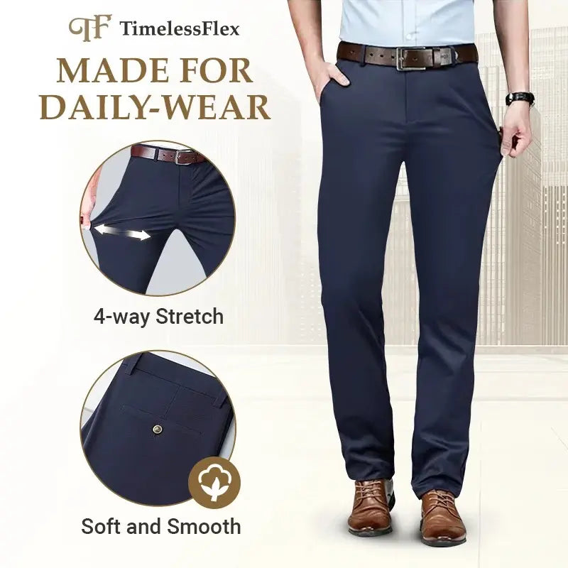 Pure™ TimelessFlex – Pantalones Clásicos de Corte Recto para Hombre con Elasticidad 4-Way Stretch