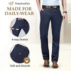Pure™ TimelessFlex – Pantalones Clásicos de Corte Recto para Hombre con Elasticidad 4-Way Stretch