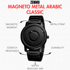Magneto Metal Arabic Black Watch classic