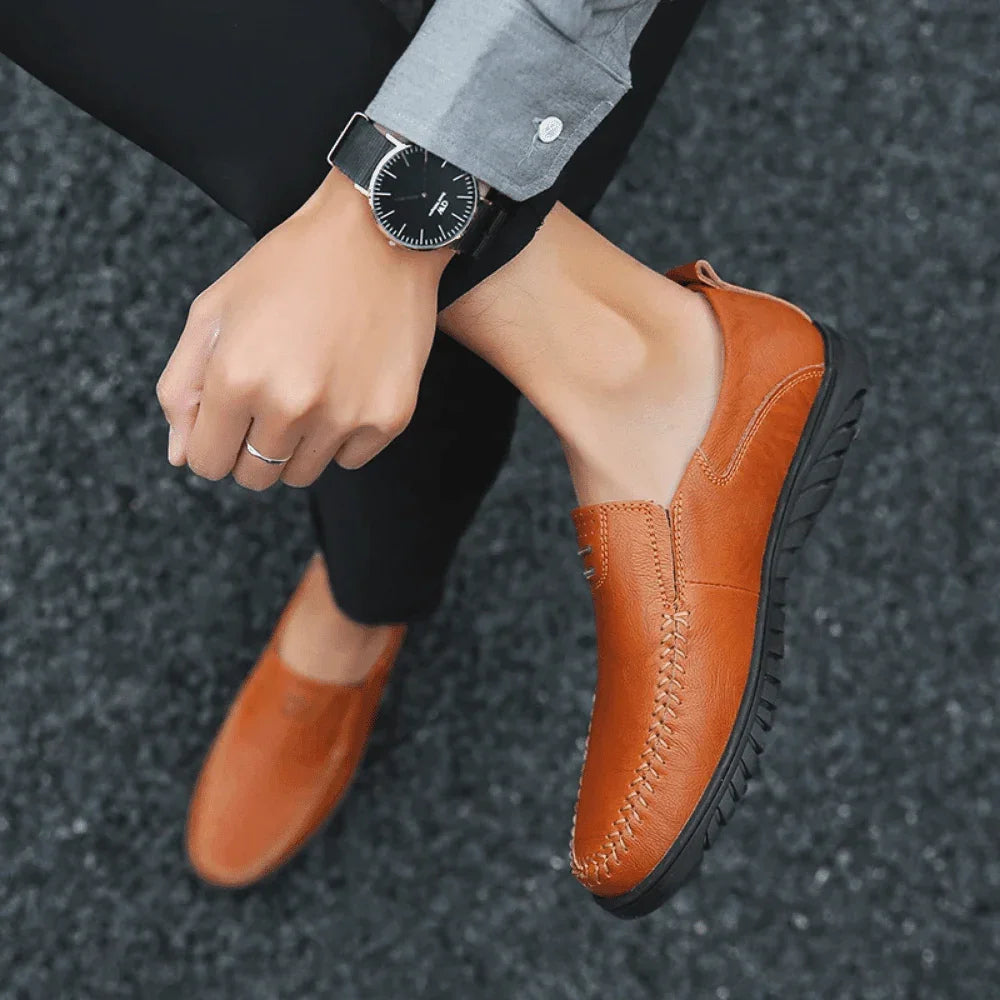 Men's Leather Moccasin Pisa - Pure - PURECLO