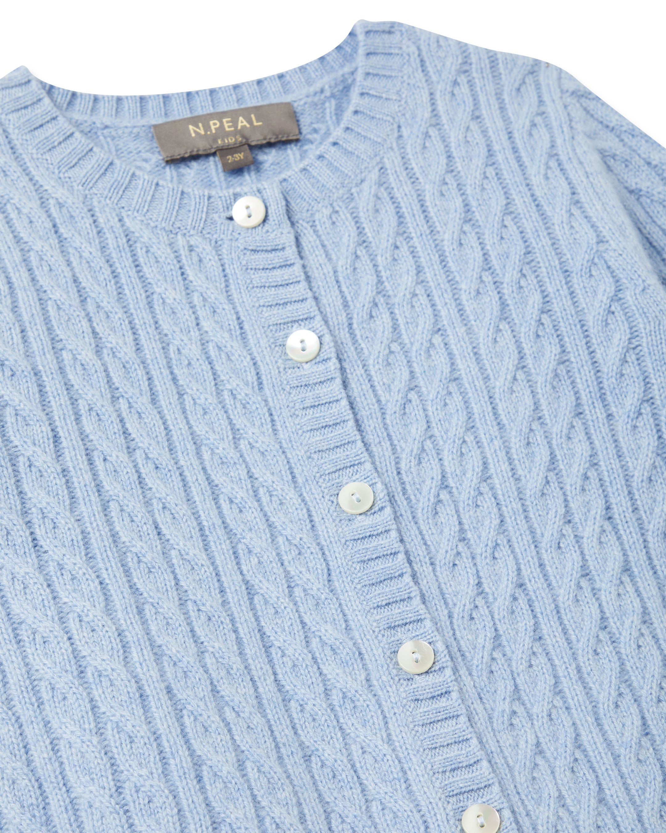 N.Peal Cashmere Cable Cardigan Cornflower Blue