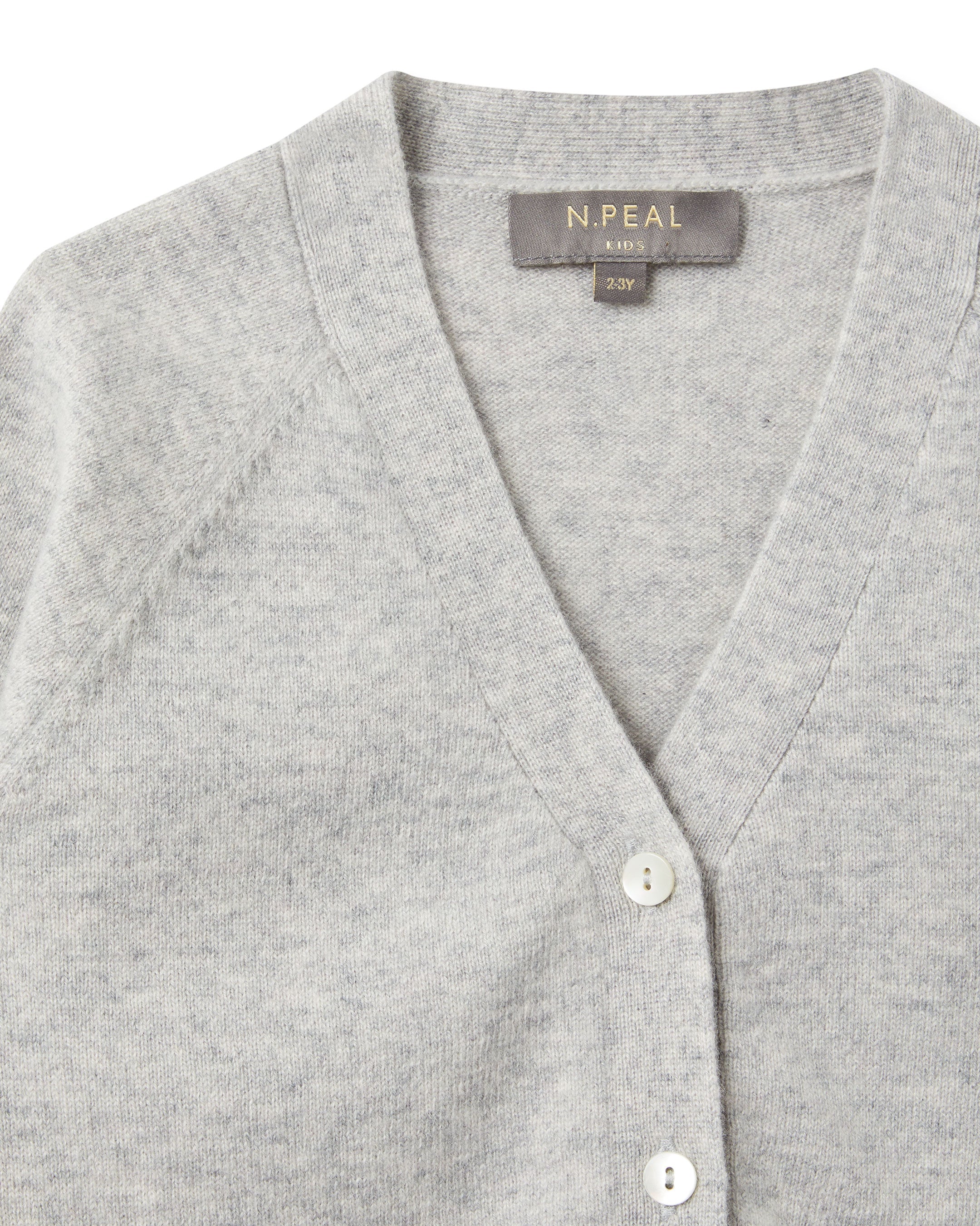 N.Peal Panda Pocket Cashmere Cardigan Fumo Grey