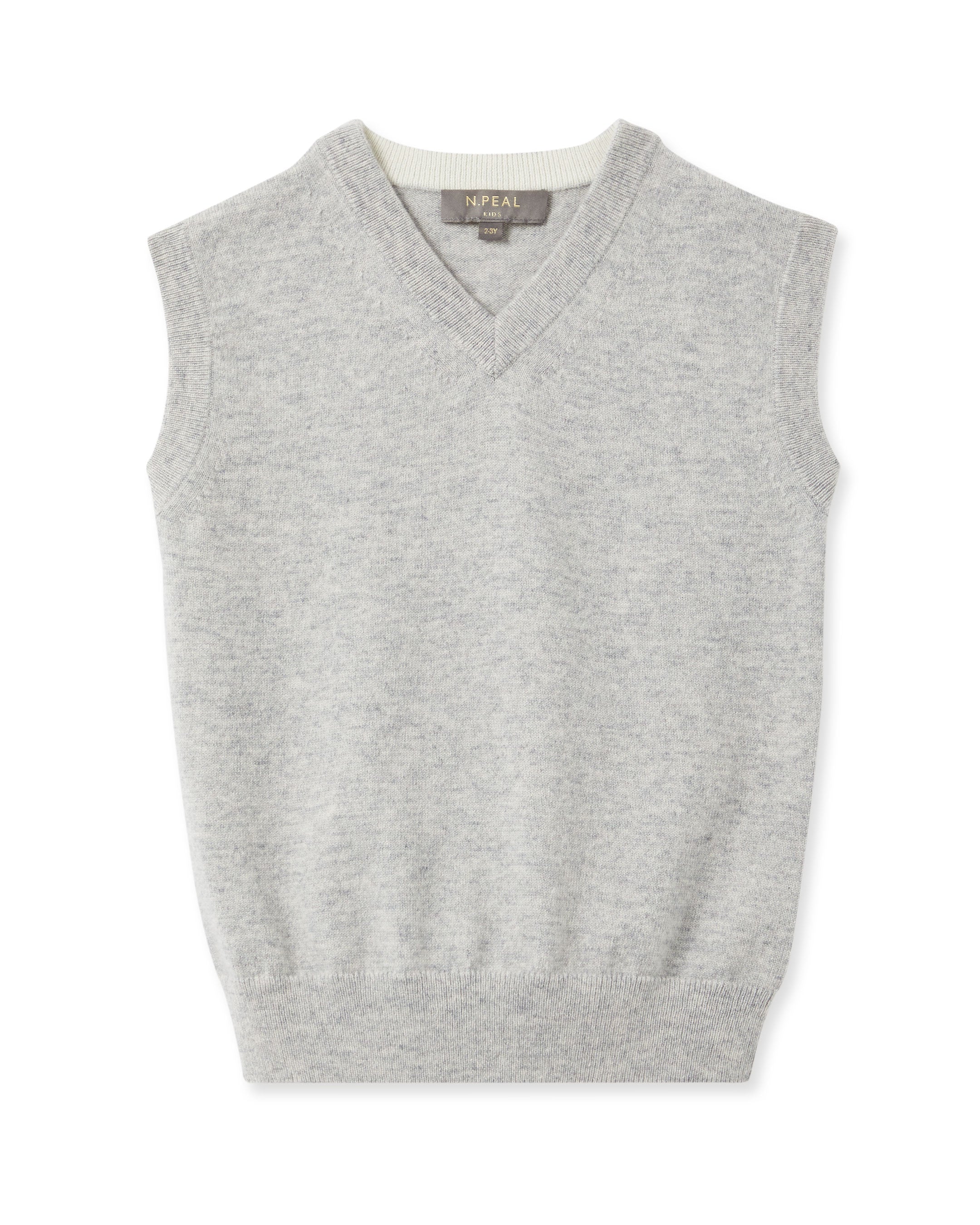 N.Peal Boys Cashmere Slipover Fumo Grey