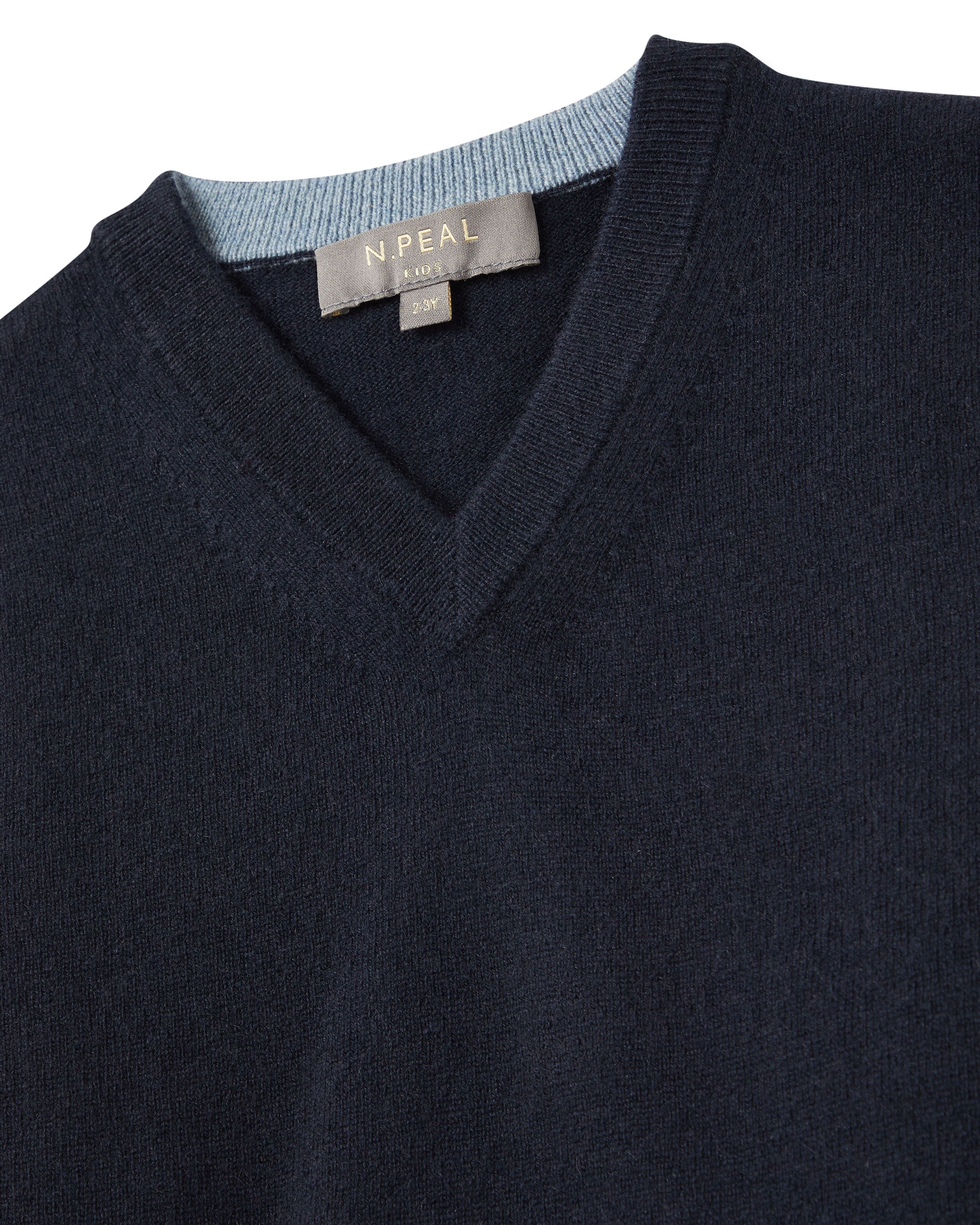 N.Peal Boys Cashmere Slipover Navy Blue