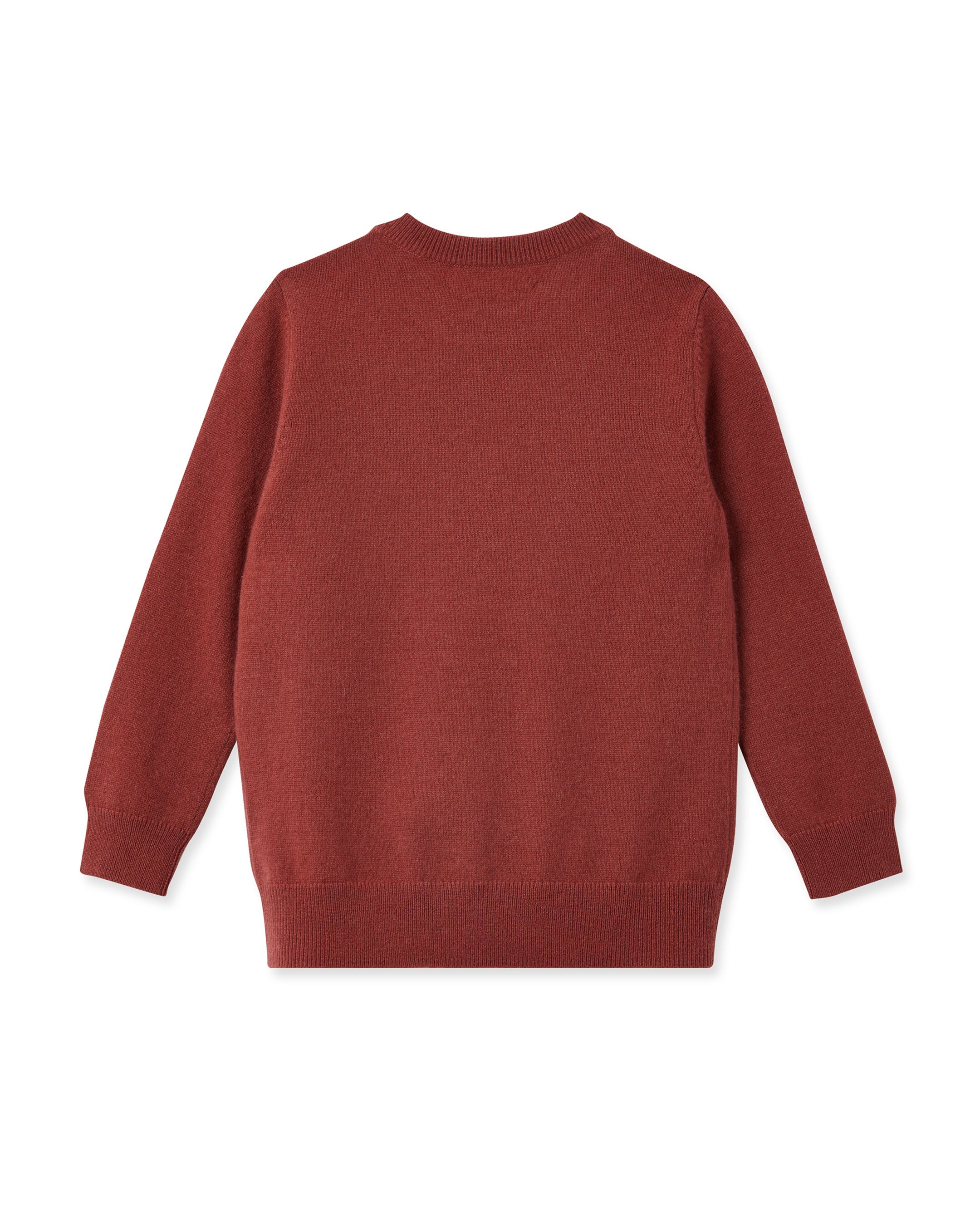 N.Peal Boys Round Neck Cashmere Jumper Brick Red