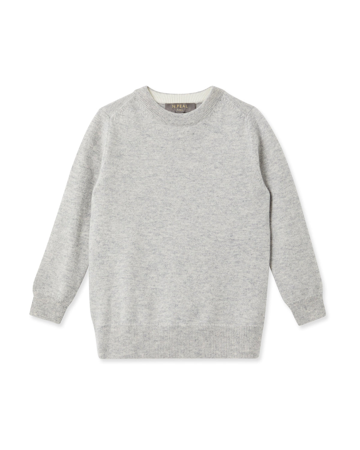 Boys Round Neck Cashmere Jumper Fumo Grey