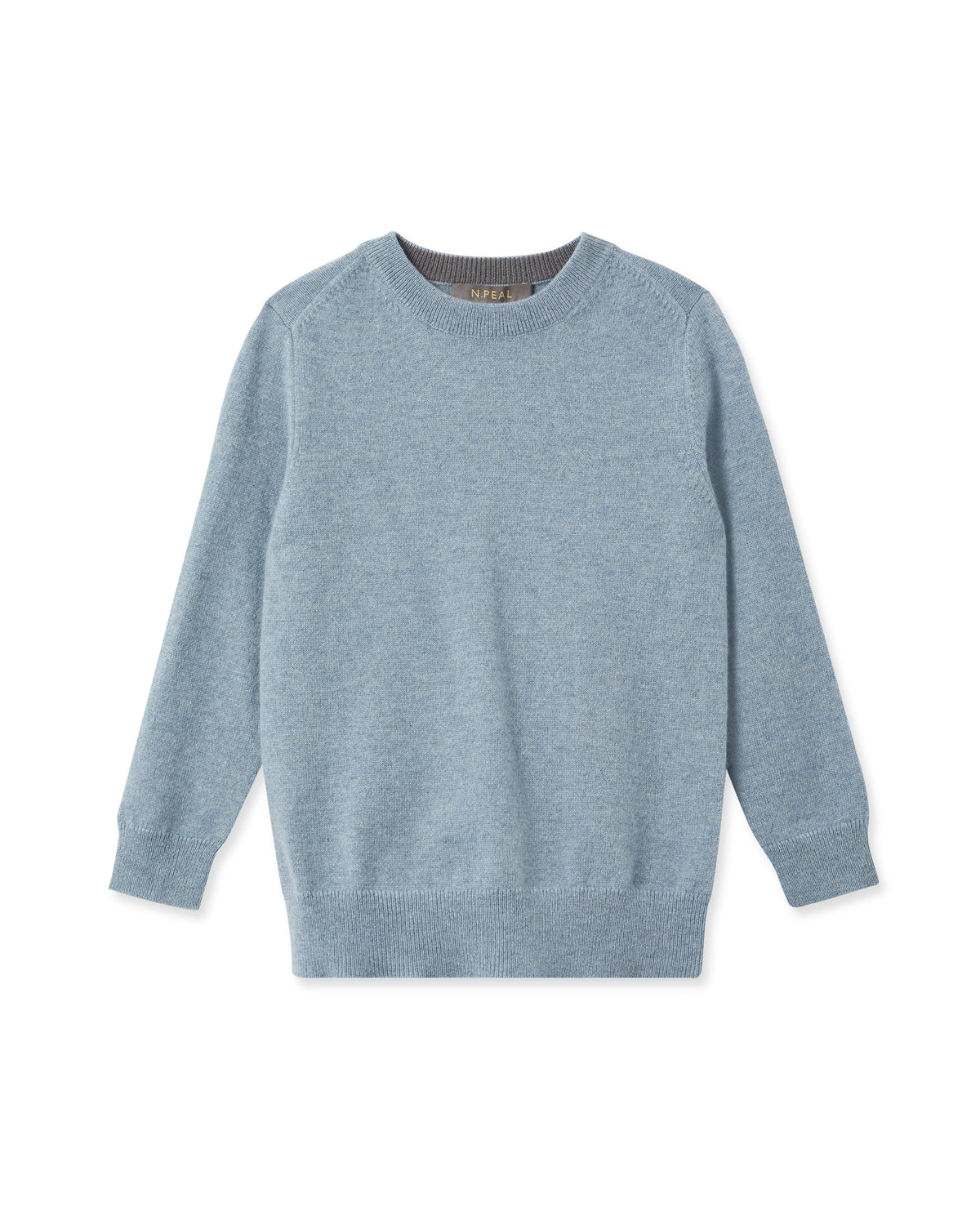 Boys Round Neck Cashmere Jumper Heather Blue