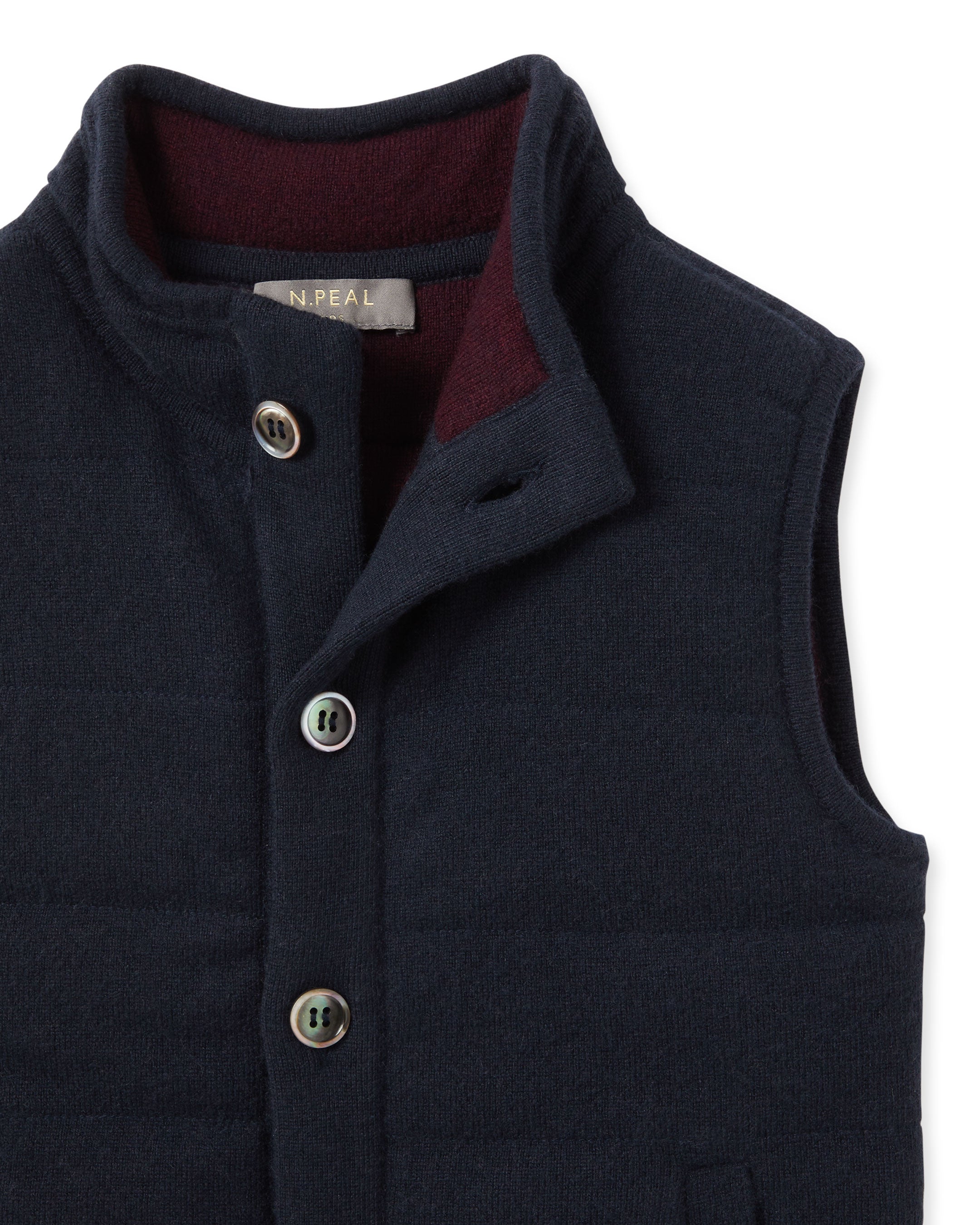 N.Peal Boys Mall Cashmere Gilet Navy Blue