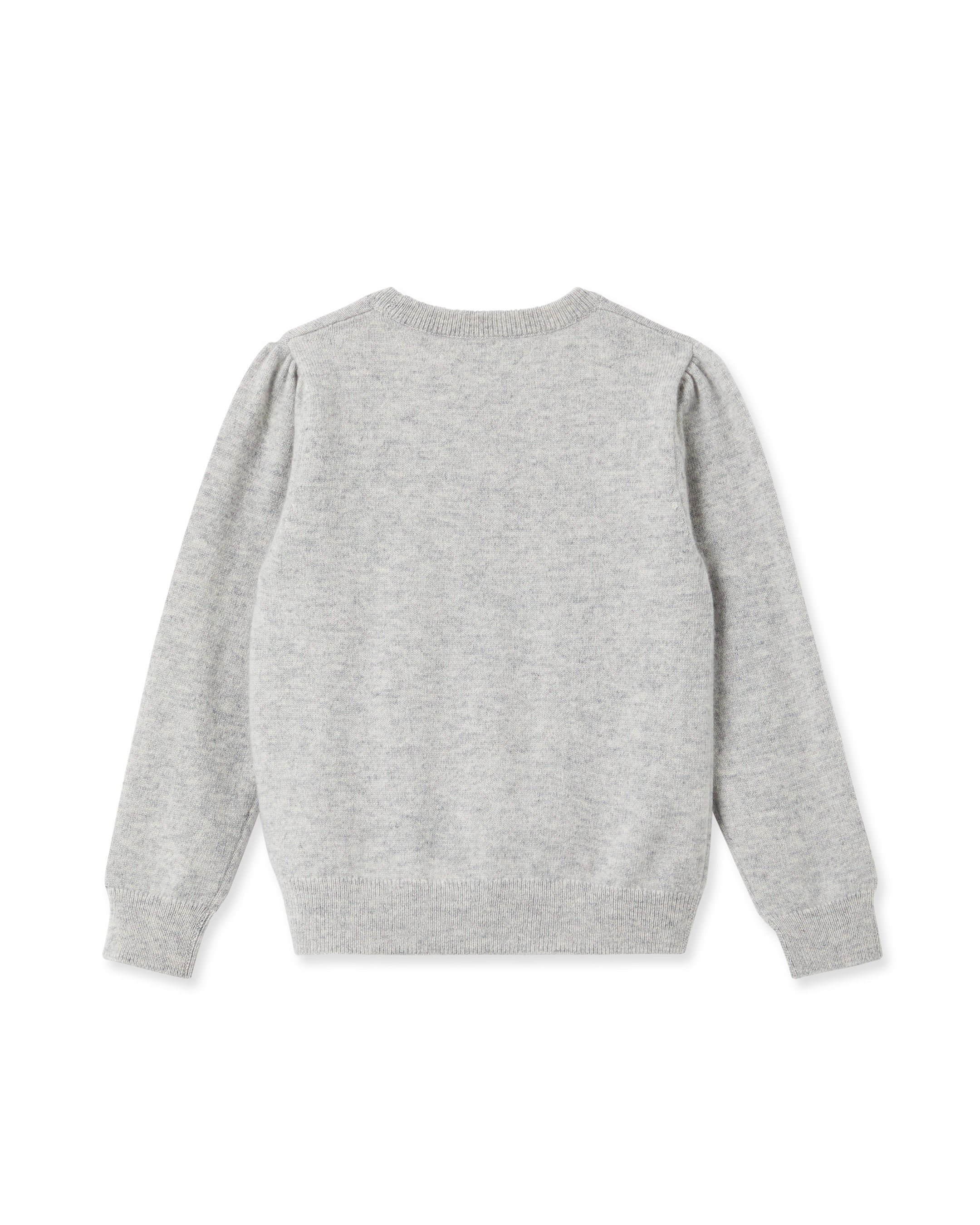 N.Peal Girls Round Neck Cashmere Jumper Fumo Grey
