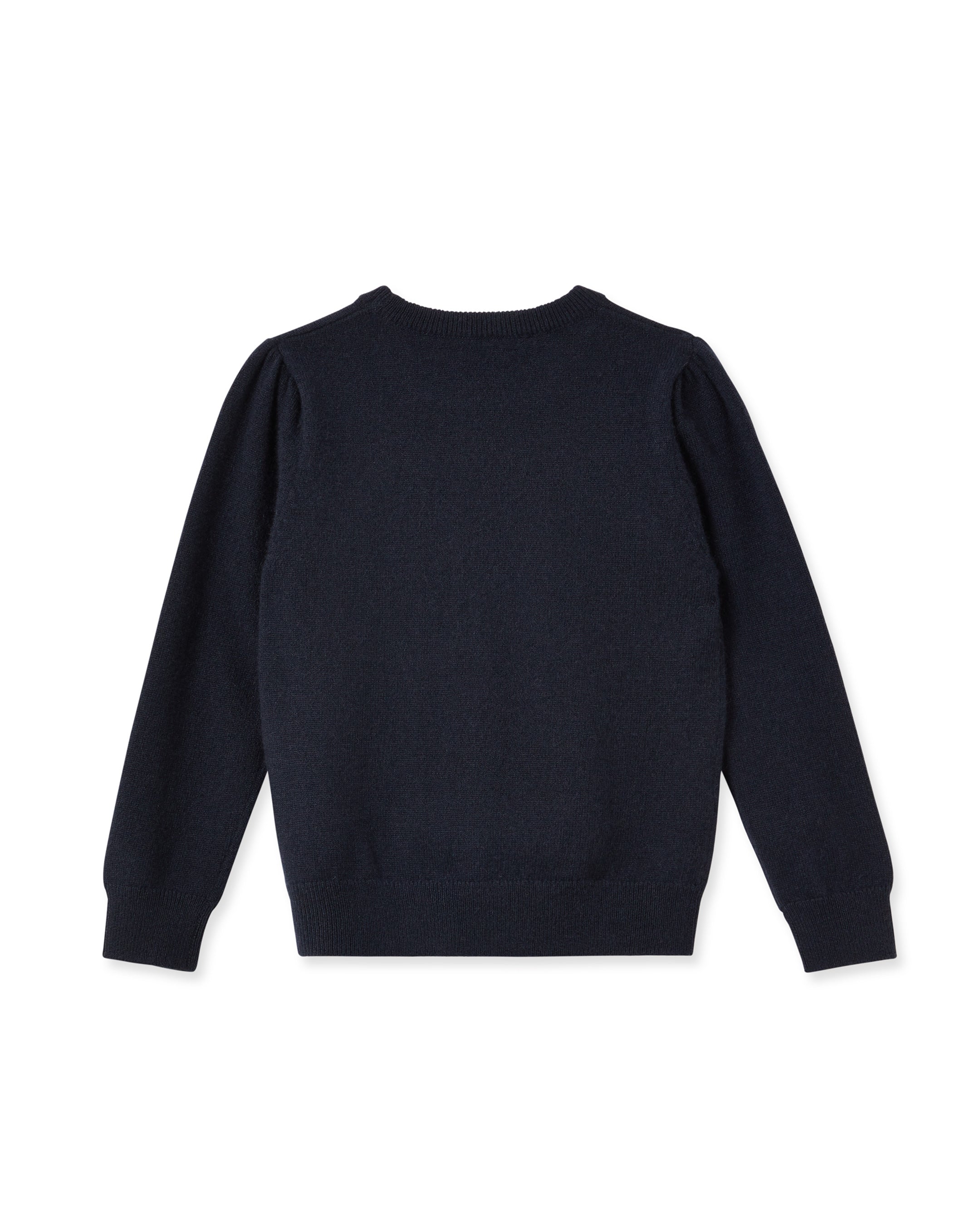 N.Peal Girls Round Neck Cashmere Jumper Navy Blue