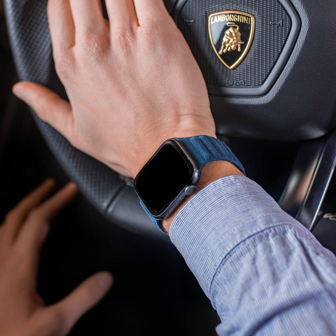 Alcantara-Armband Sport – Apple Watch – Ozeanblau